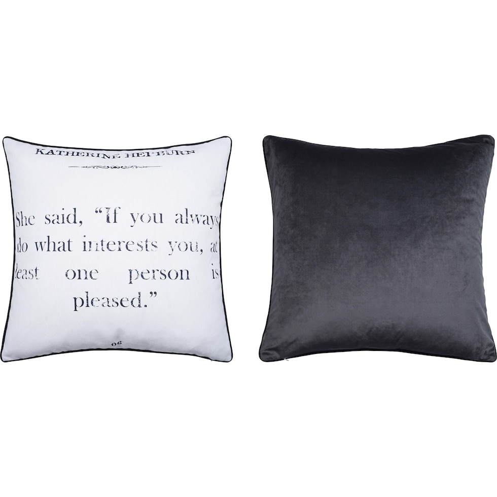 katherin hepburn pillow black white accent pillow   