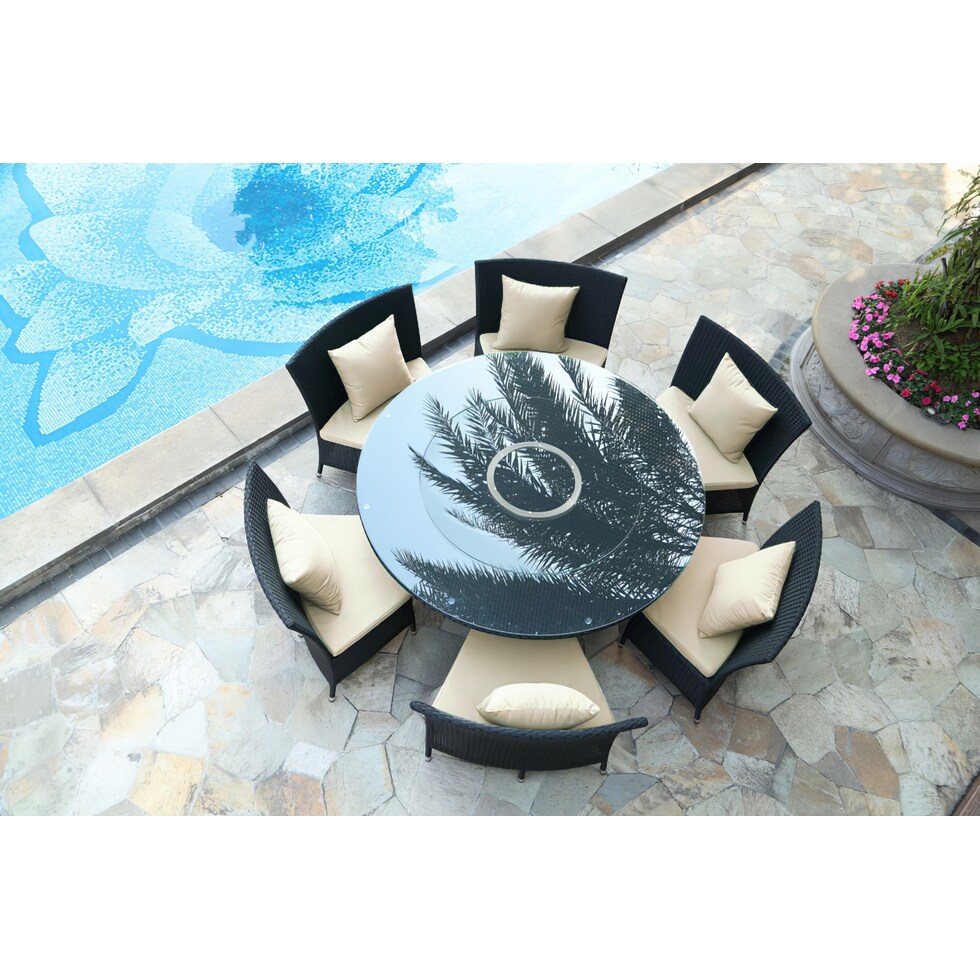kauai black cream outdoor dinette   