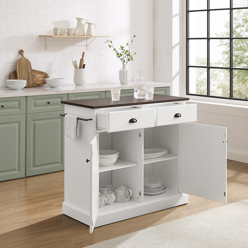 kauri white dark brown kitchen island   