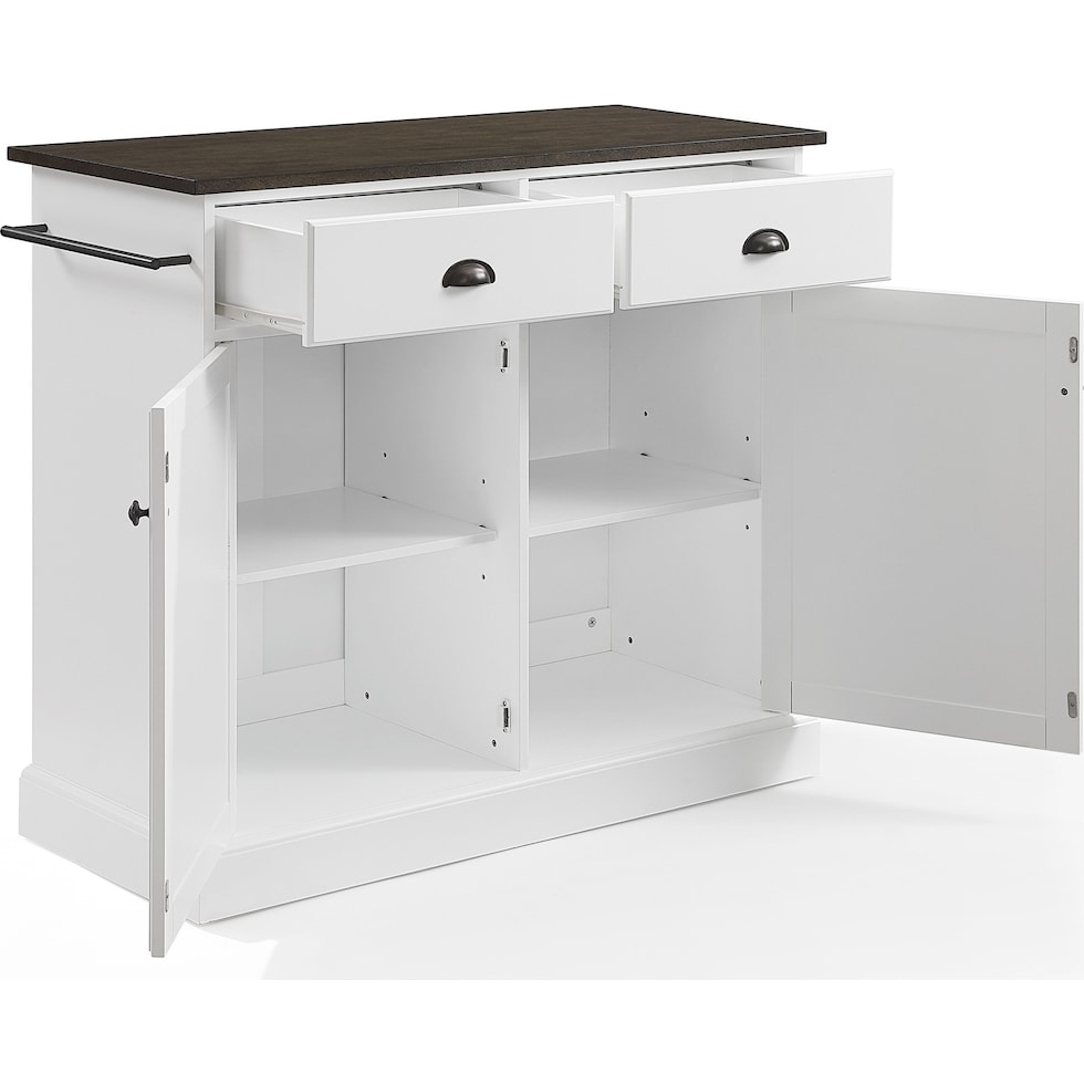 kauri white dark brown kitchen island   