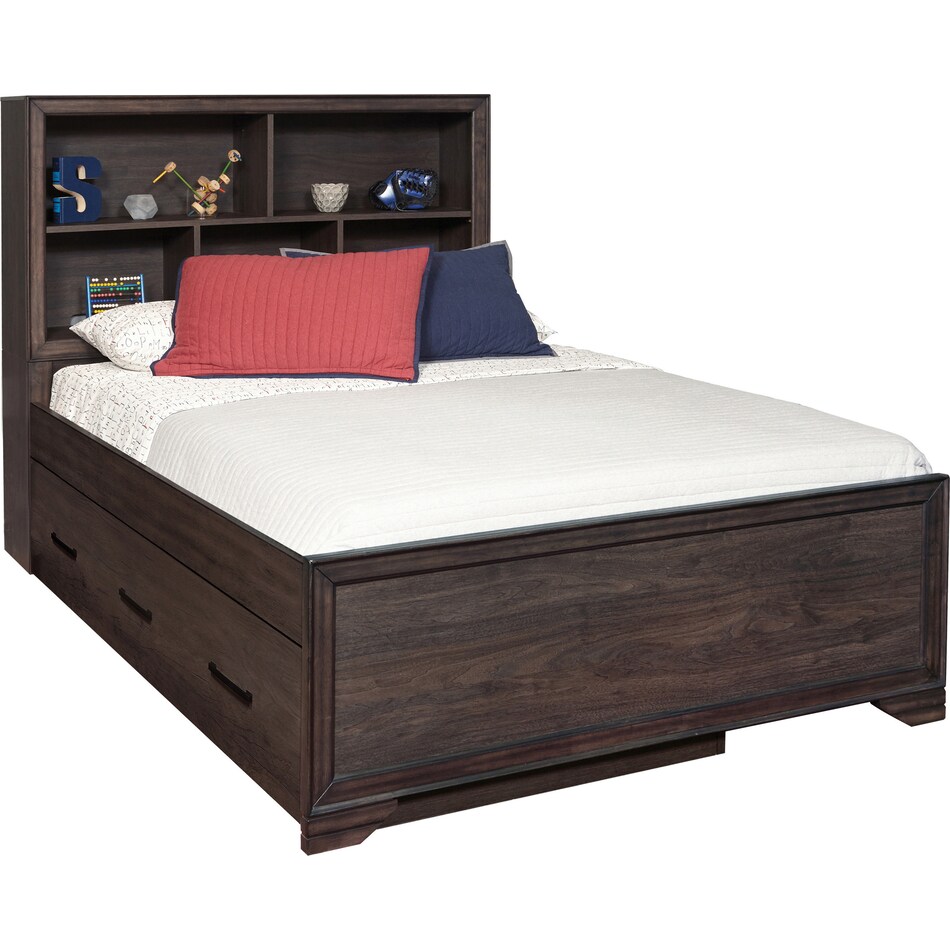 kayce dark brown full bed with trundle   