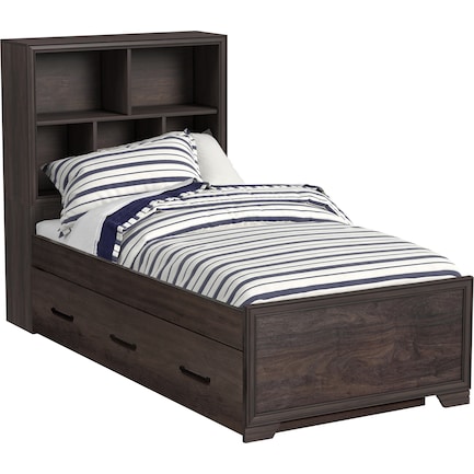 Kayce Twin Bookcase Bed with Trundle