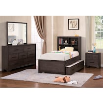 kayce dark brown twin bed with trundle   