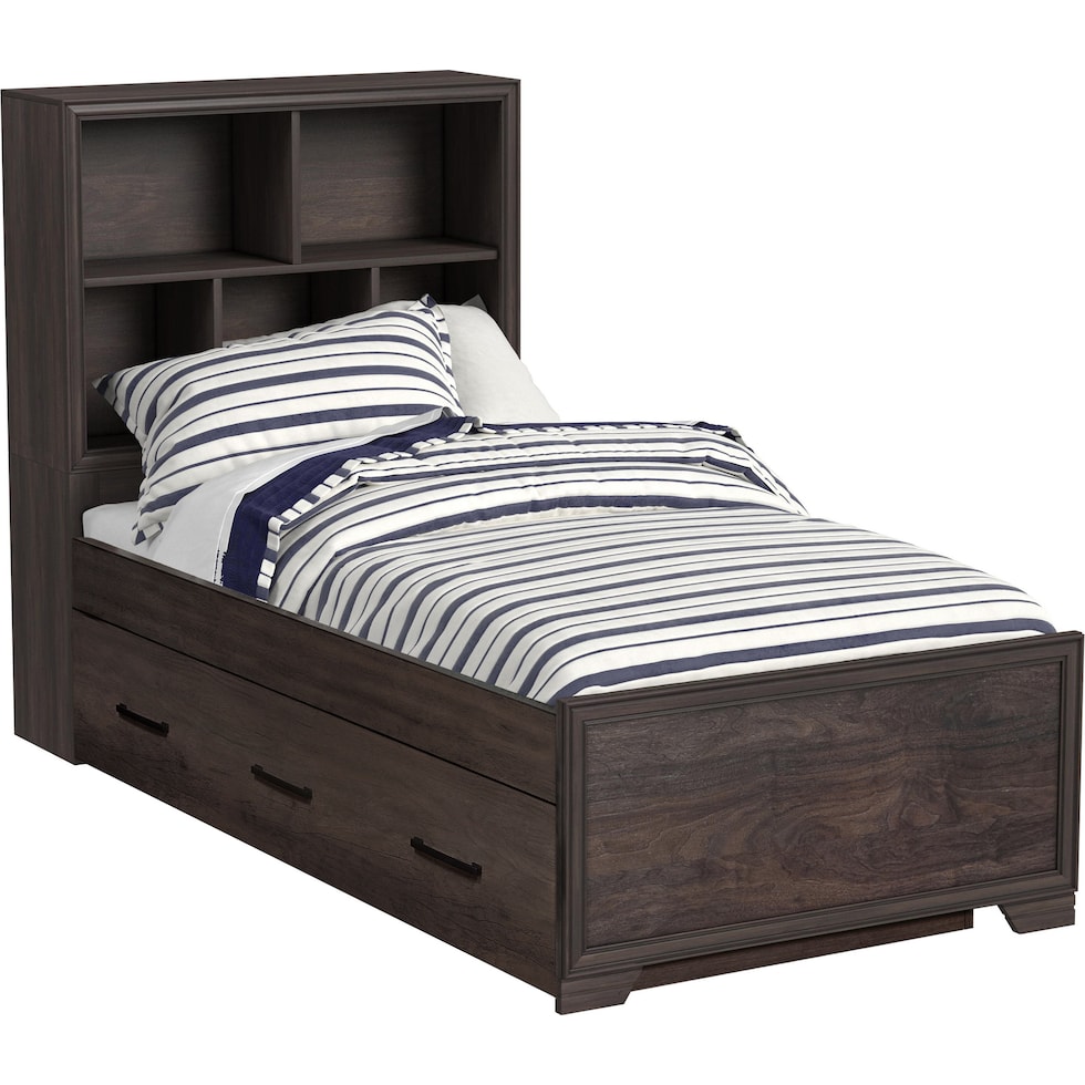 kayce dark brown twin bed   