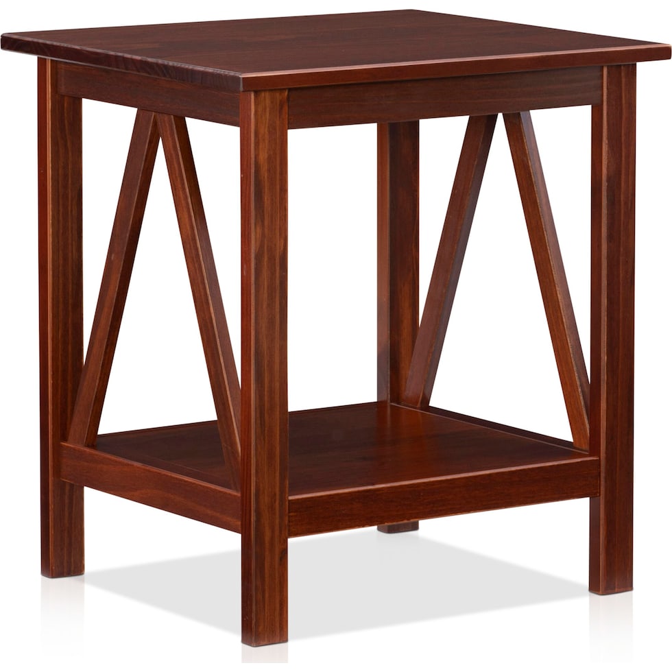 kayden dark brown end table   