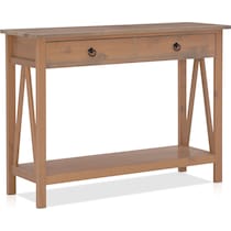 kayden light brown console table   