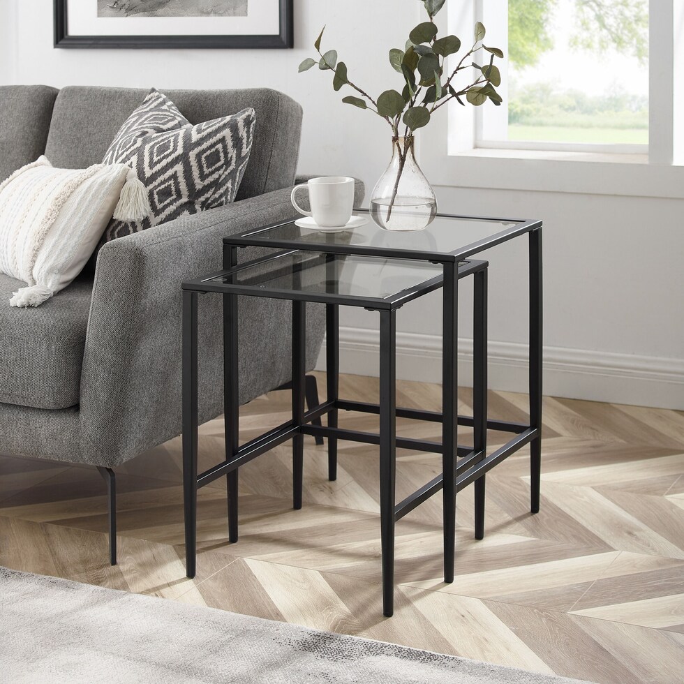 keen black nesting tables   