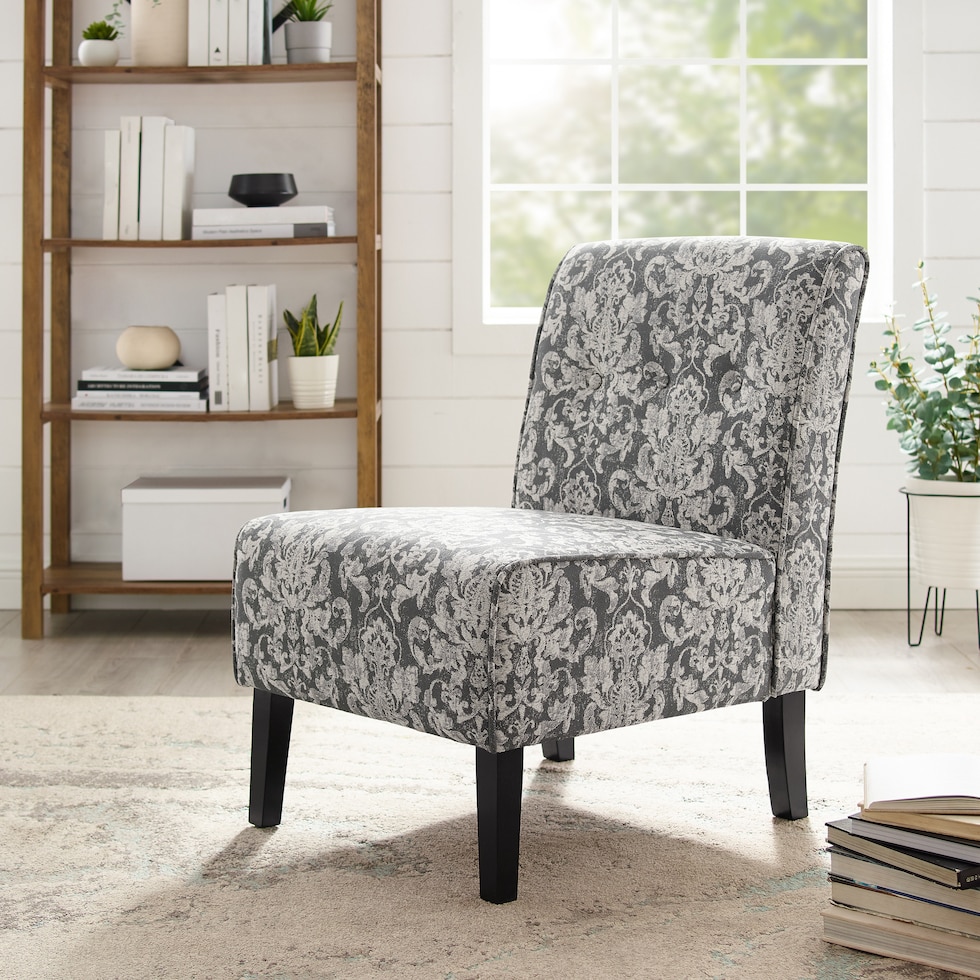 kelvin gray accent chair   