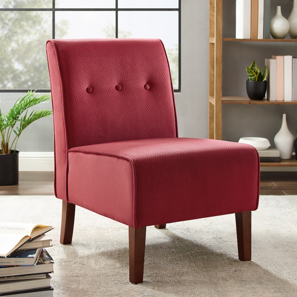 kelvin red accent chair   