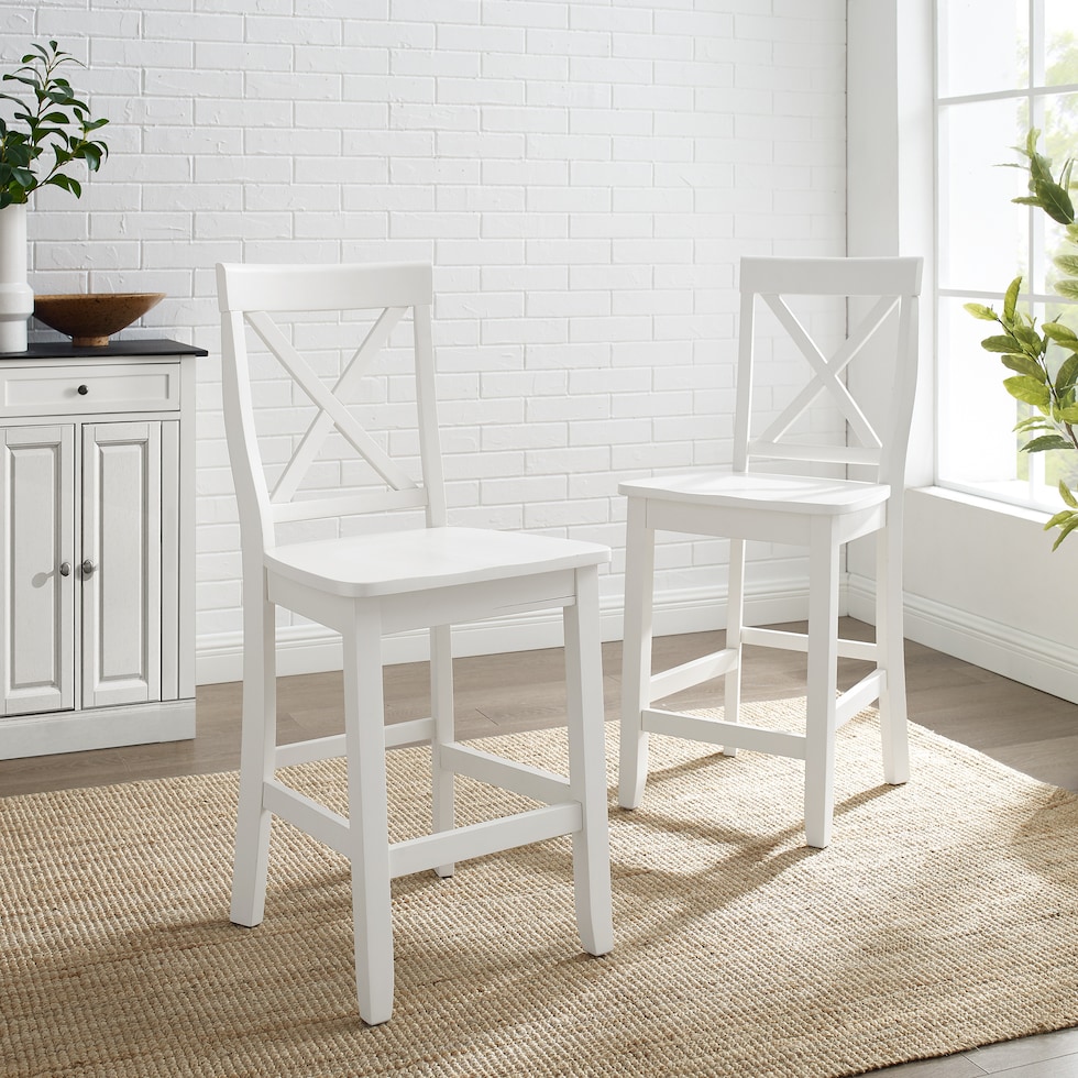 kempton white counter height stool   