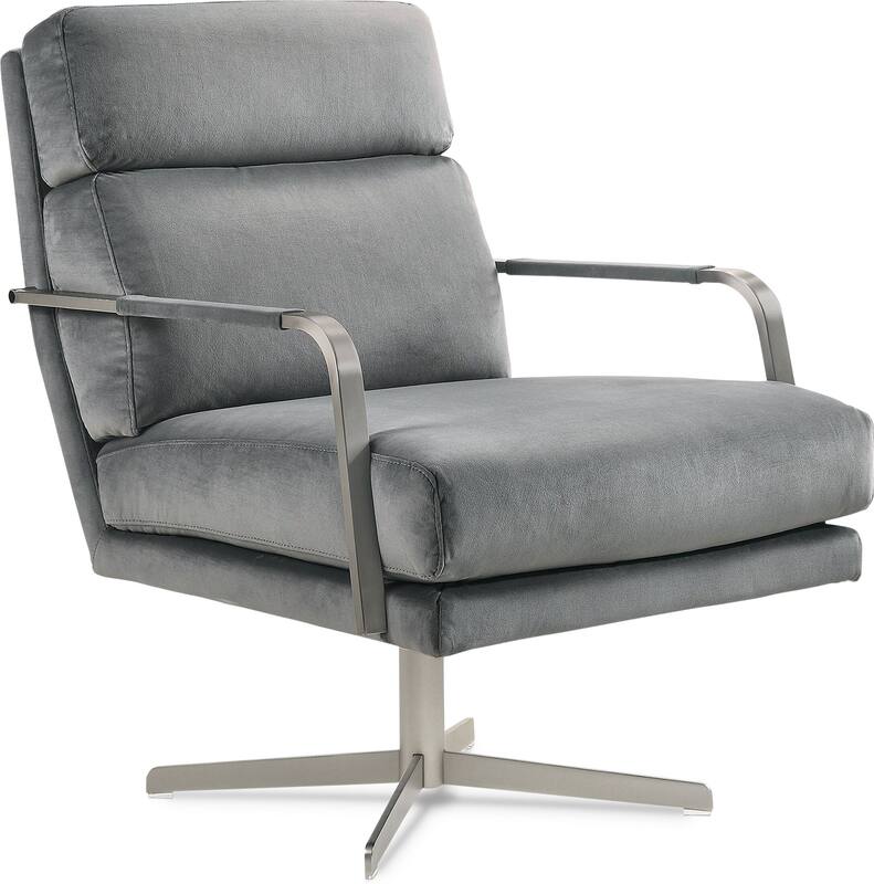 Kenai Swivel Accent Chair Gray Value City Furniture