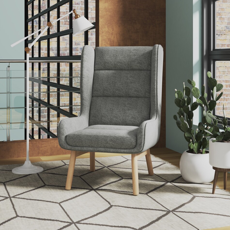 kendrick gray accent chair   