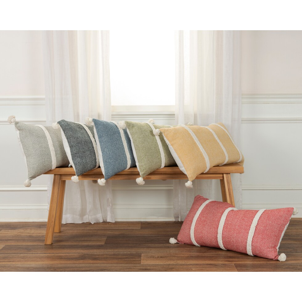 kenia red accent pillow   