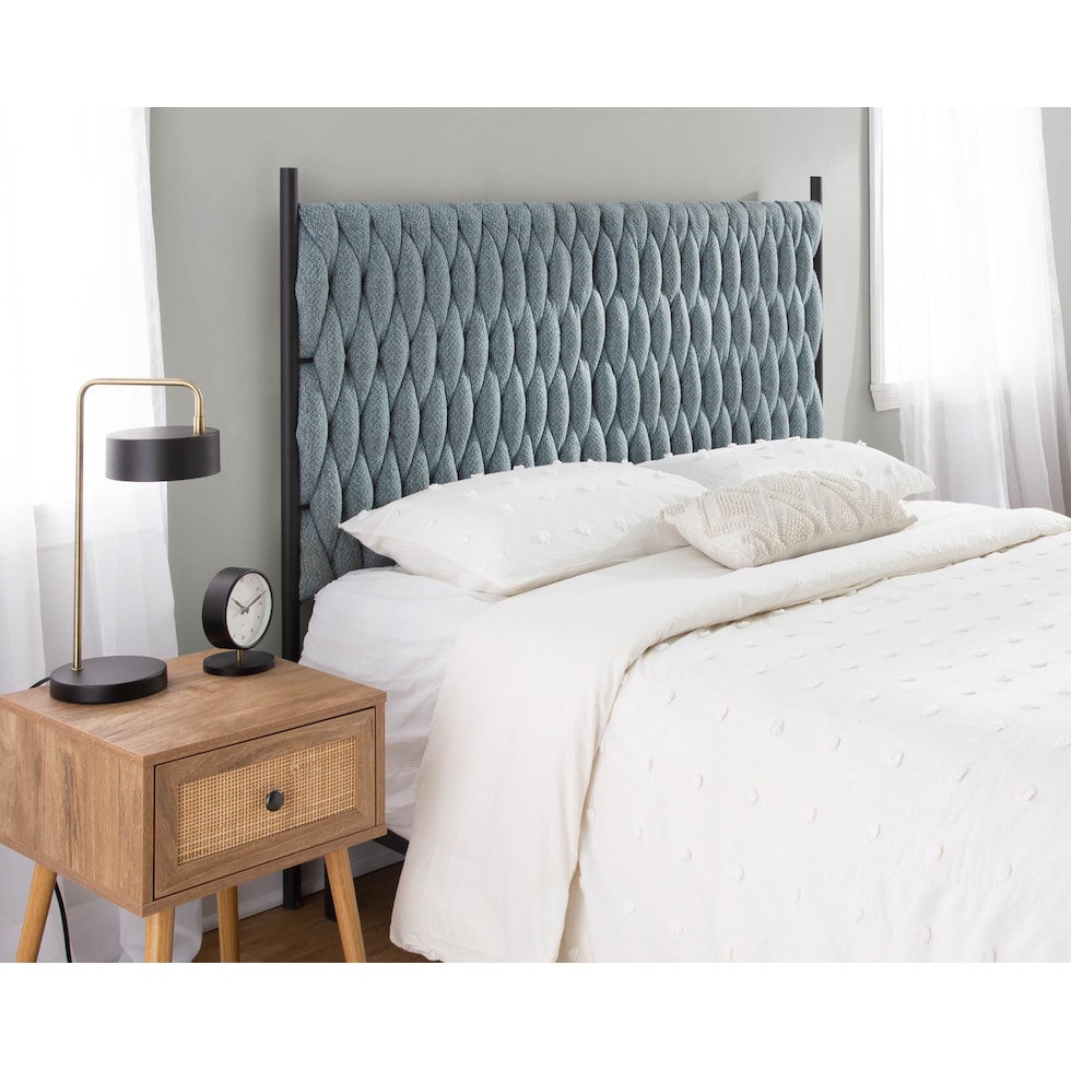 kenna blue queen headboard   