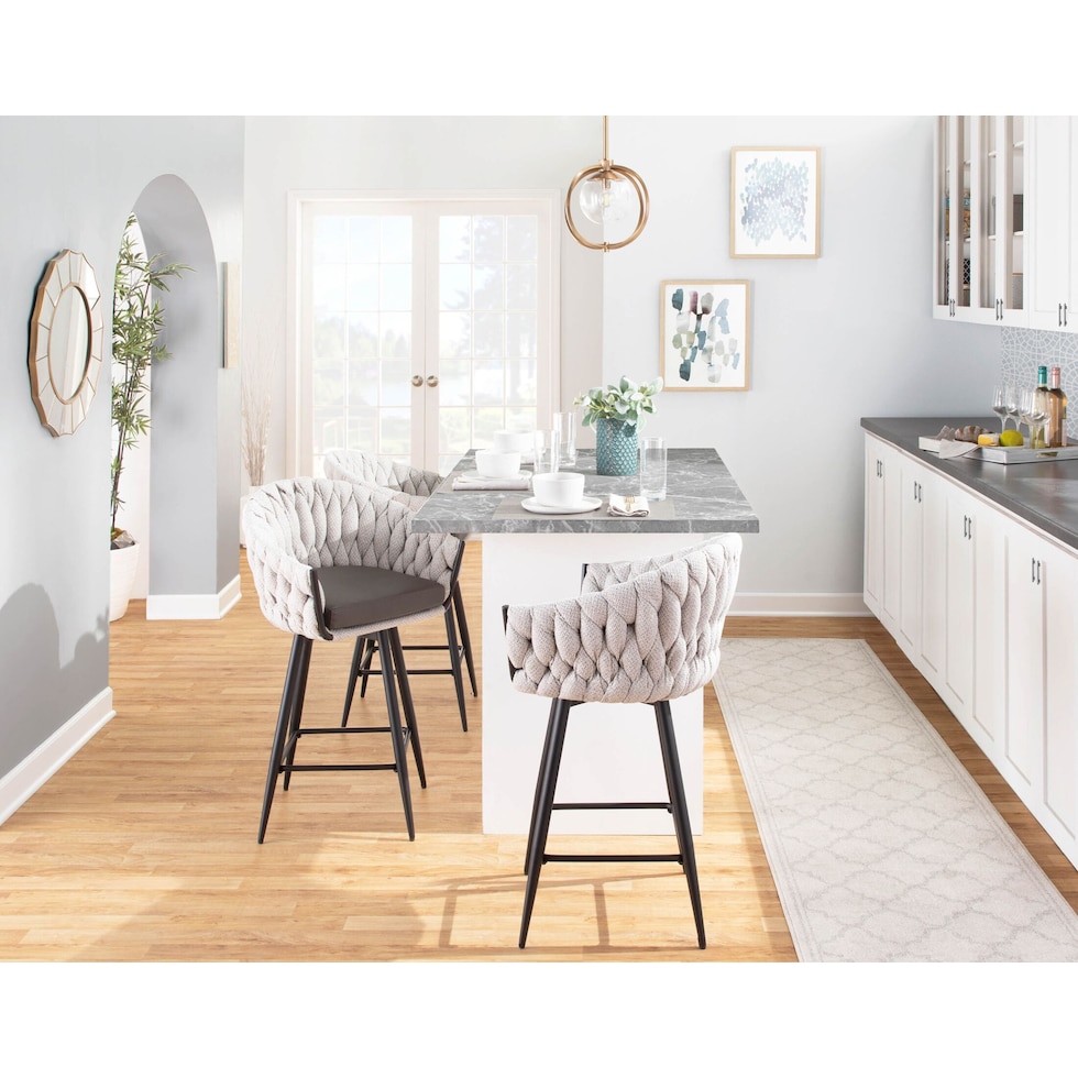 kenna cream gray counter height stool   