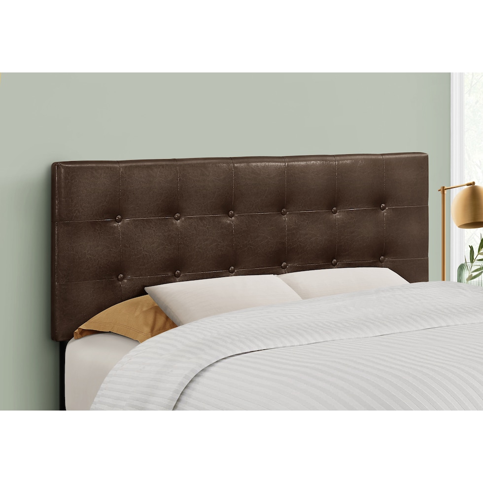 kennedy dark brown full headboard   