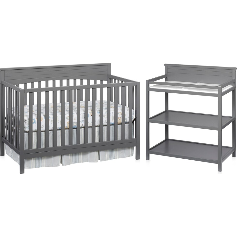 kennedy gray crib set   