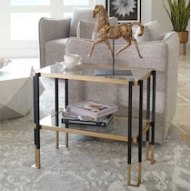 kenney gold black side table   