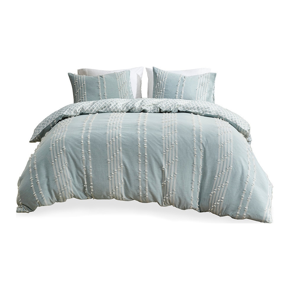 kensley blue full queen bedding set   