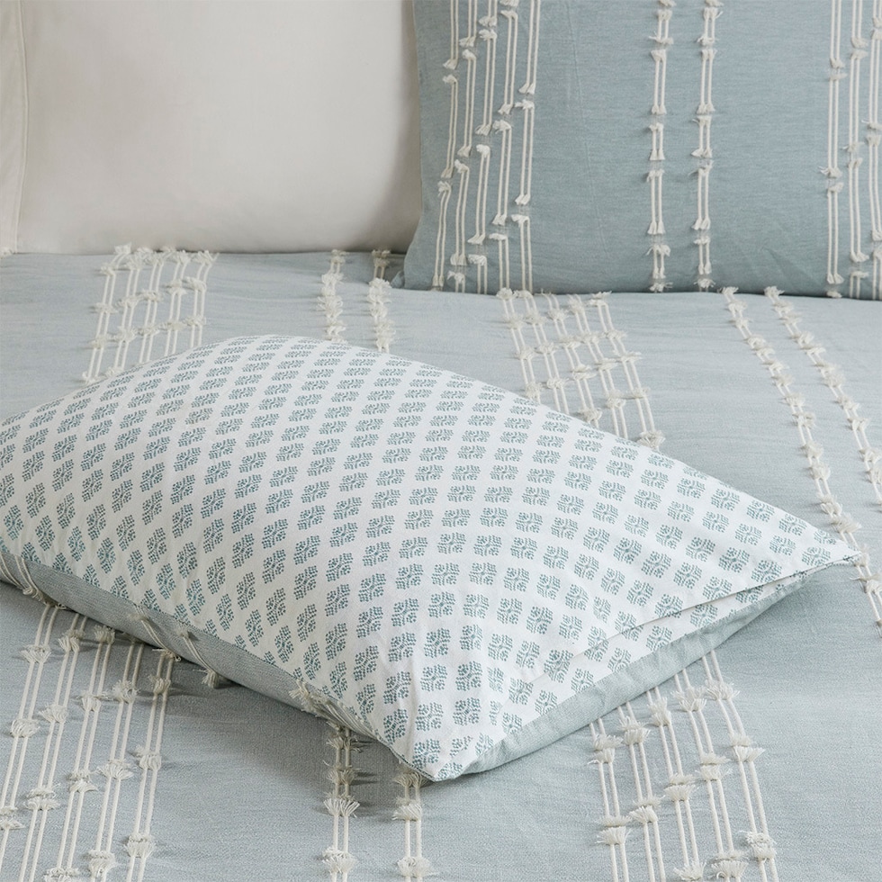kensley blue king california king bedding set   