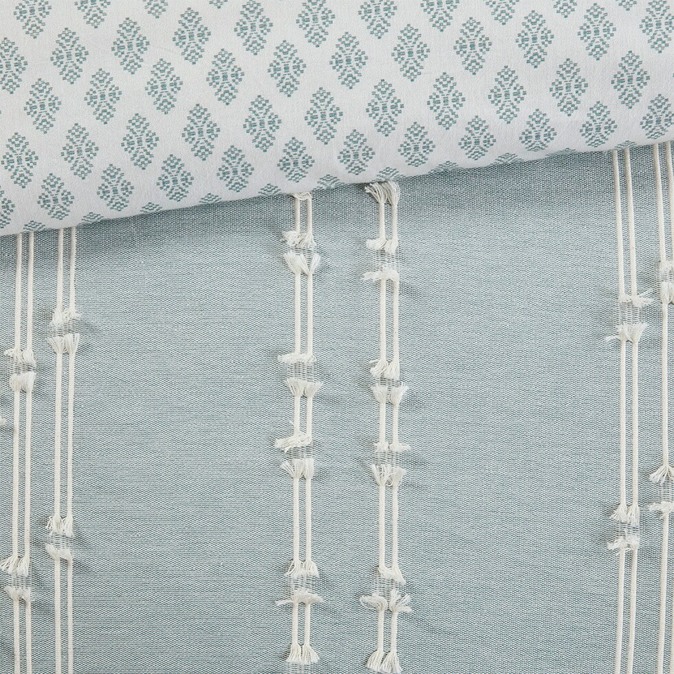 kensley blue king california king bedding set   