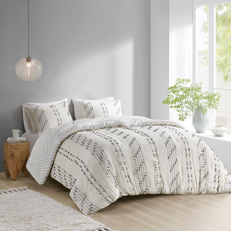 kensley neutral king california king bedding set   
