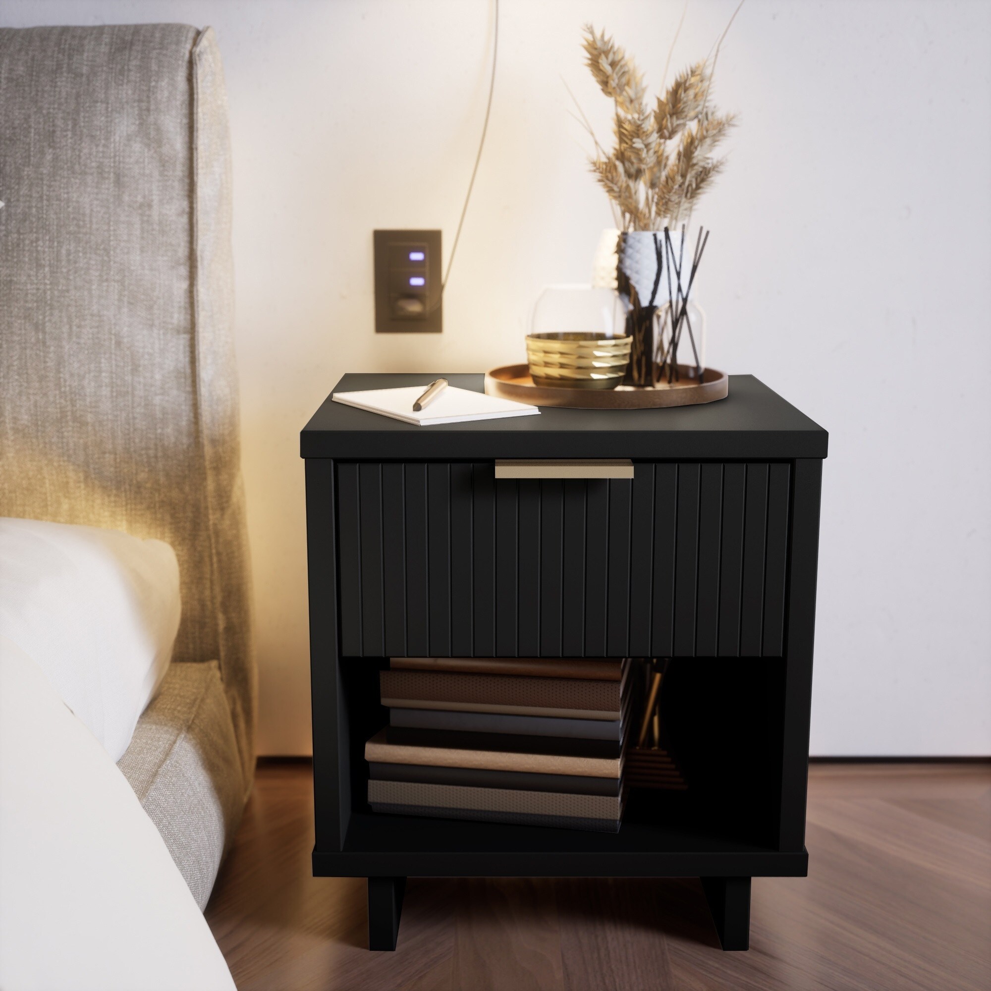 Kenya Nightstand - Black | Value City Furniture