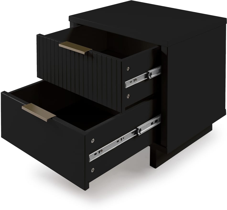 Kenya 2 Drawer Nightstand Black Value City Furniture
