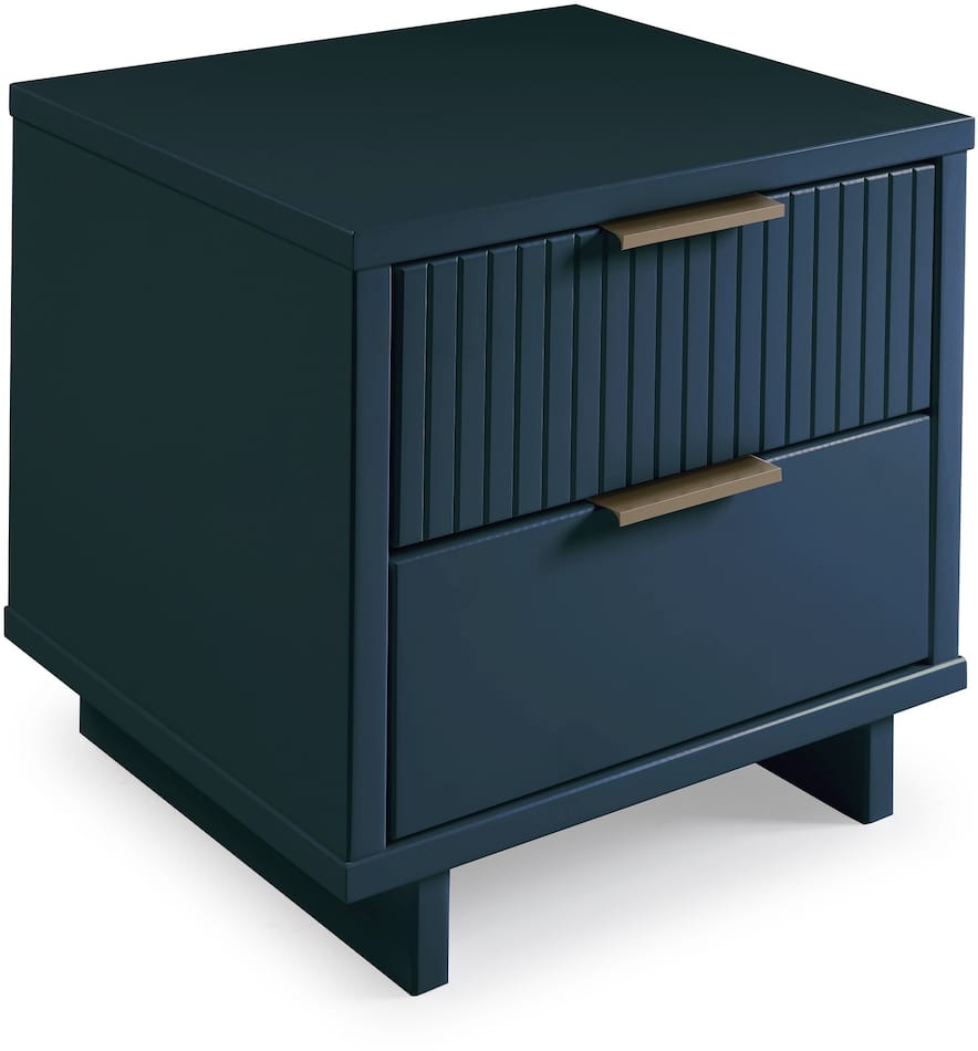 Kenya 2 Drawer Nightstand Midnight Blue Value City Furniture