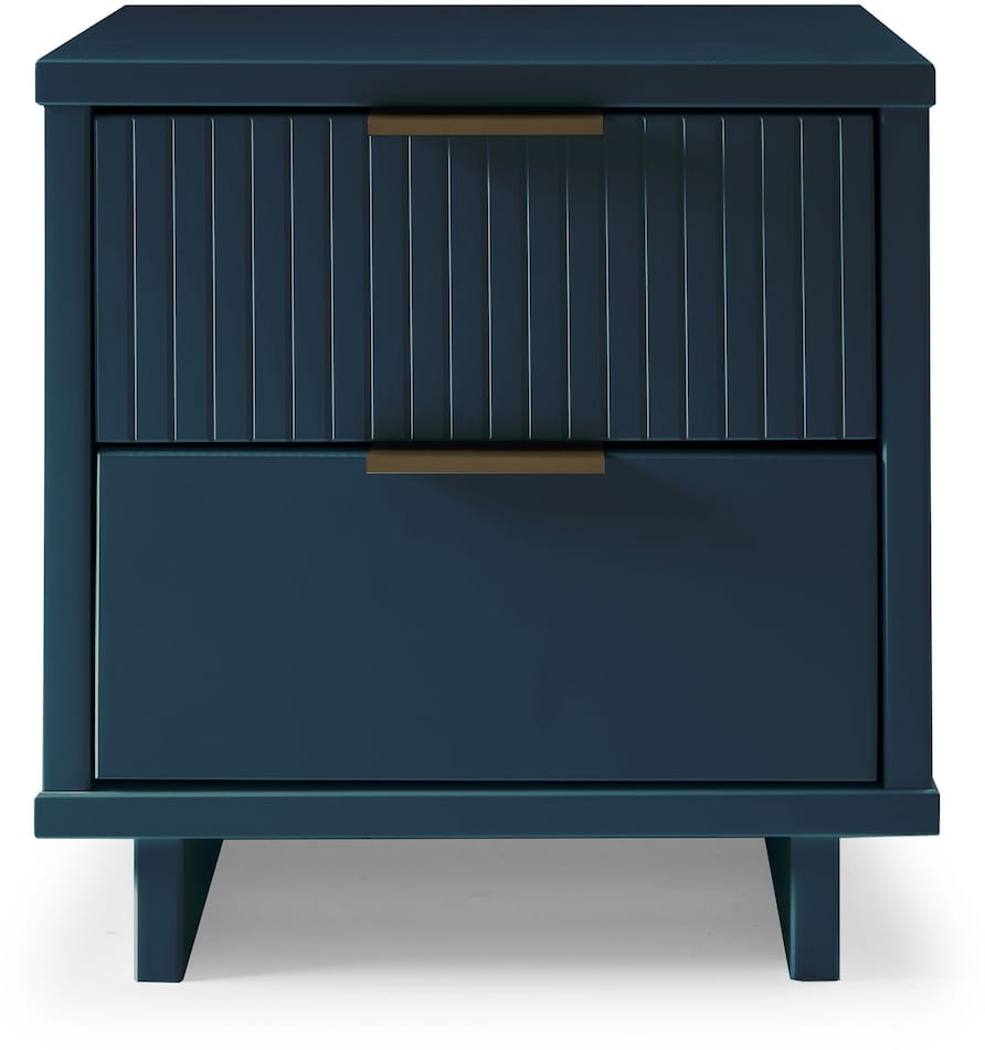 Kenya 2 Drawer Nightstand Midnight Blue Value City Furniture