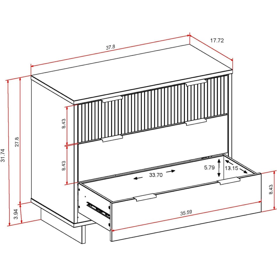 Kenya 3 Drawer Dresser - White | Value City Furniture