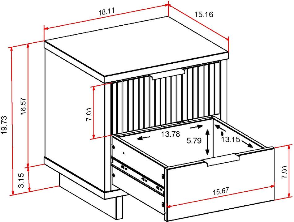 Kenya 2 Drawer Nightstand - Midnight Blue | Value City Furniture