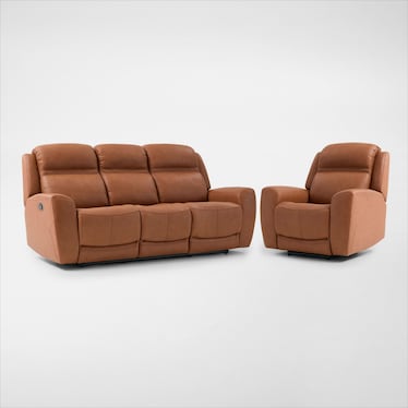 Kenyon Manual Reclining Sofa and Recliner Set