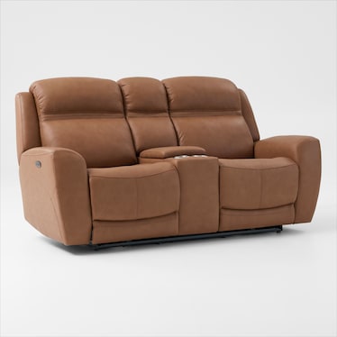 Kenyon Dual-Power Reclining Loveseat with Console