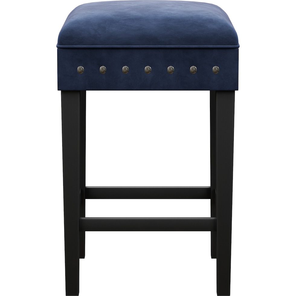 kepler blue and black counter height stool   