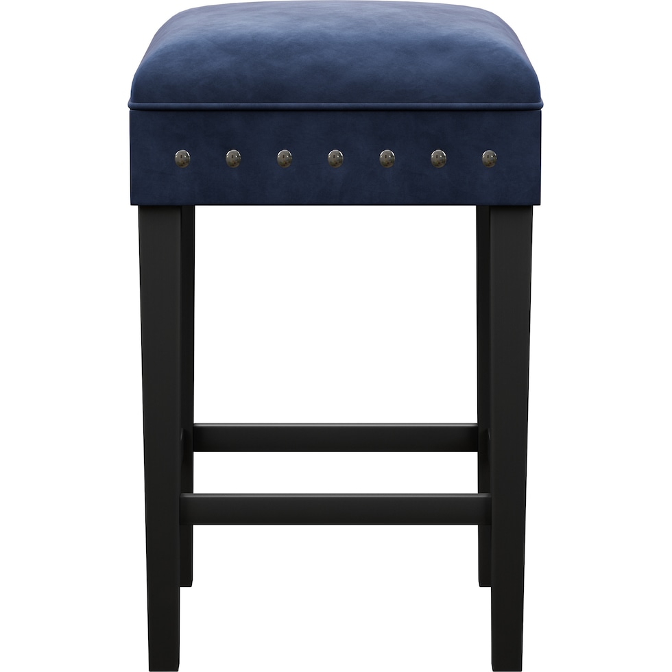 kepler blue and black counter height stool   