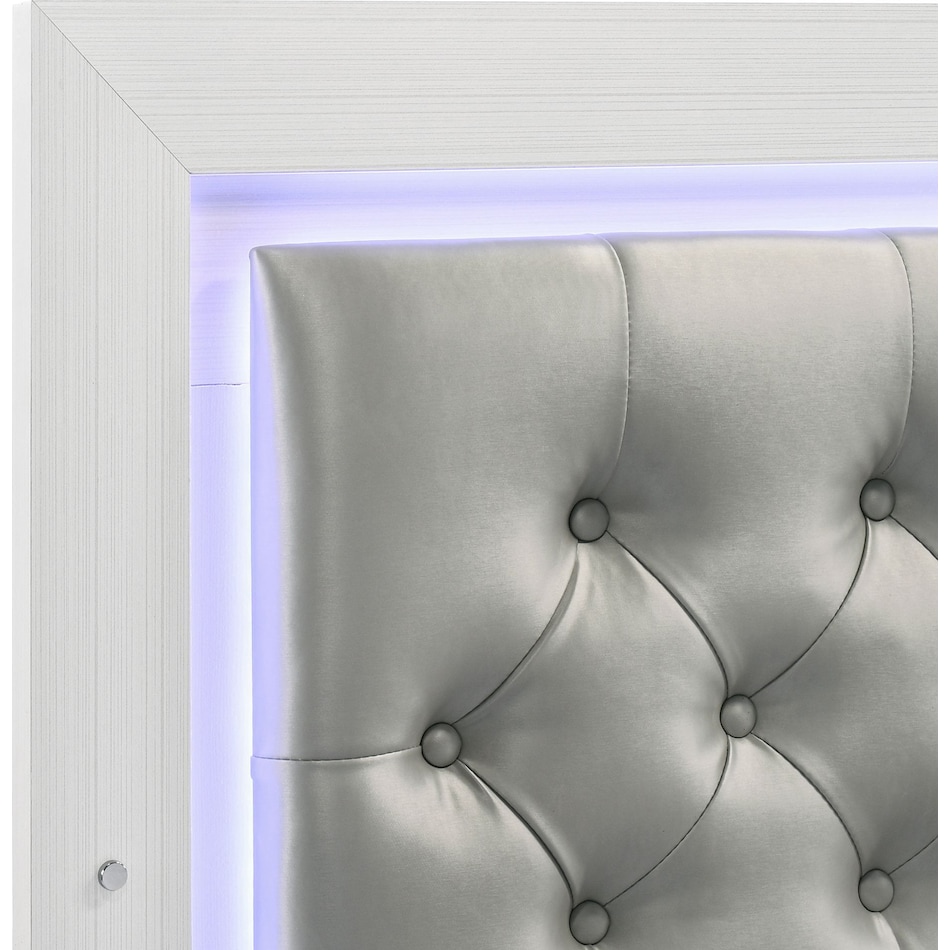 Furniture of America Seboya Gray King Panel Bed with LED Light and