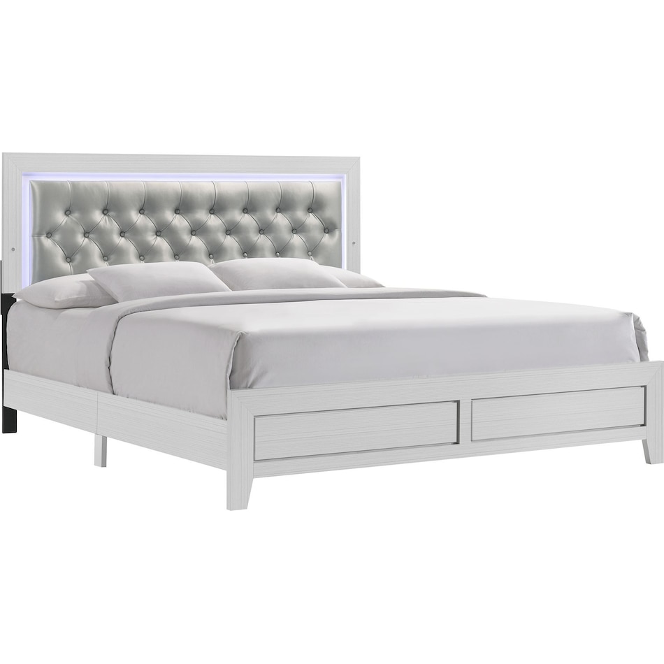 kian white queen bed   