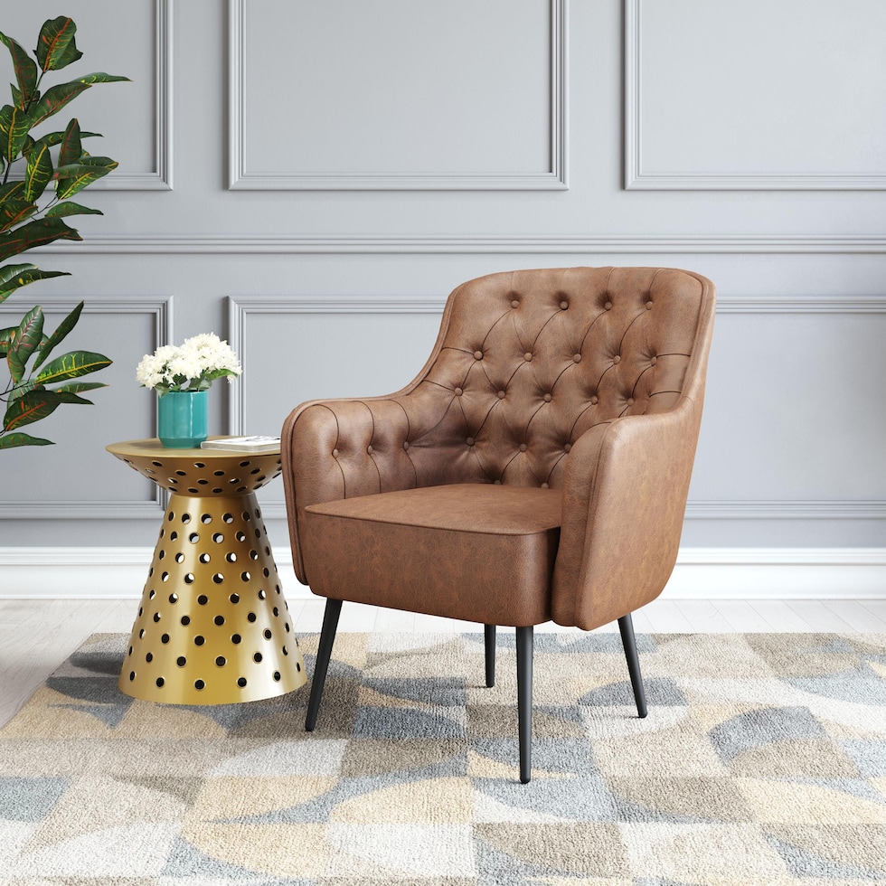 kiley dark brown accent chair   