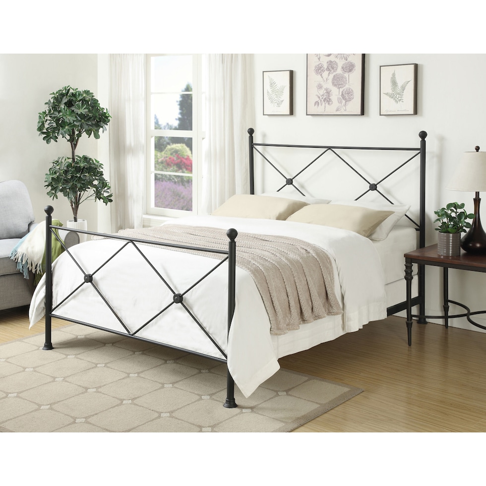 kimberly black queen bed   