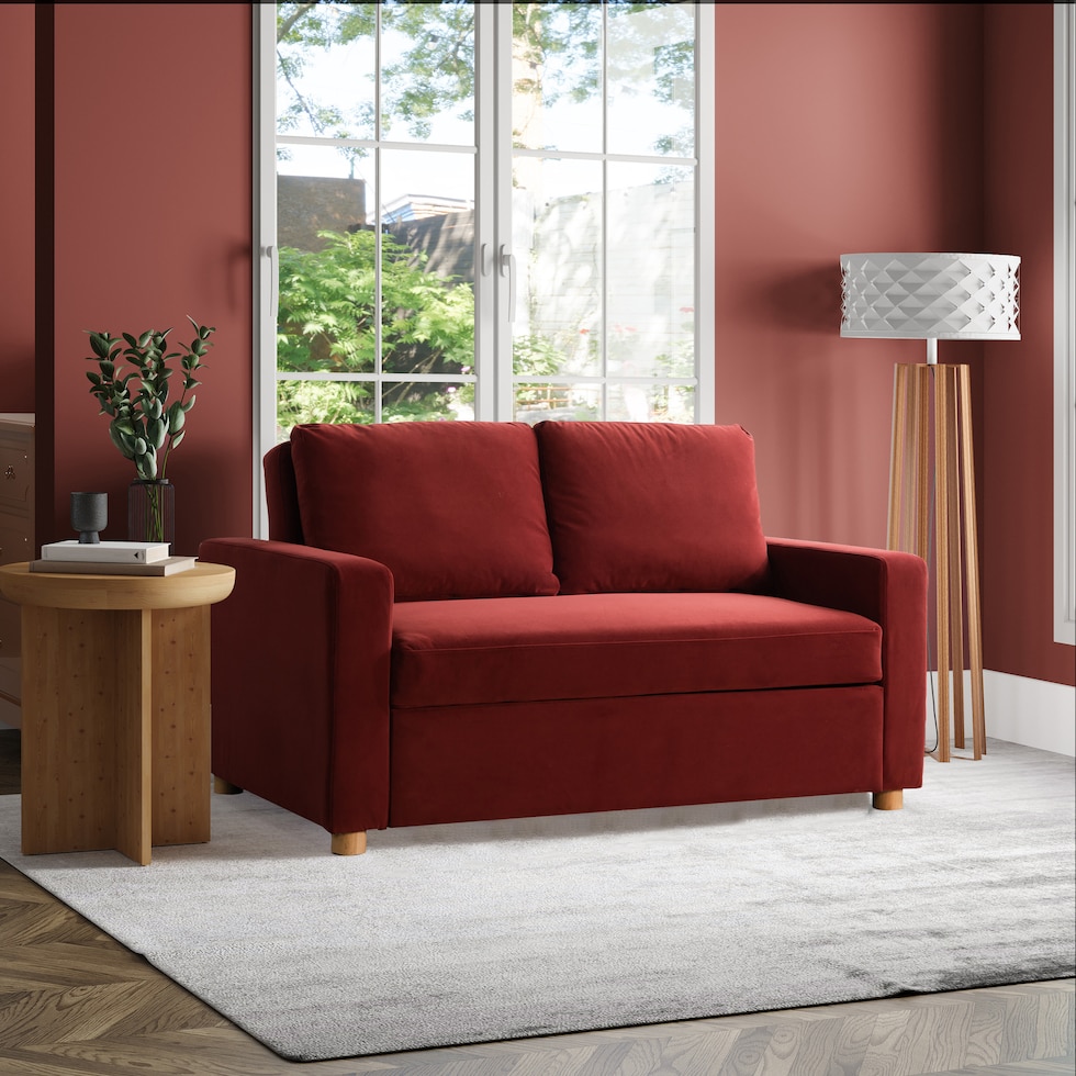 kimberly red sofa bed   