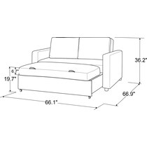 kimberly white sofa bed   