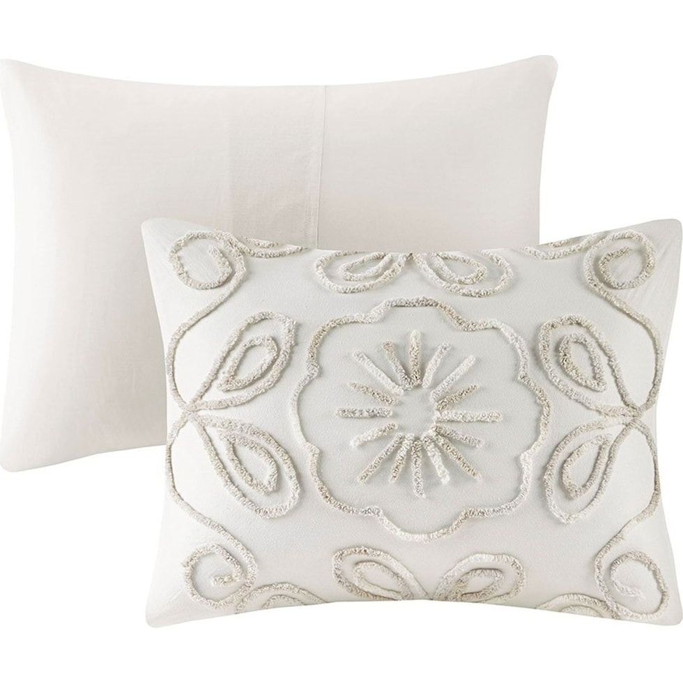 kimbra white taupe king california king bedding set   