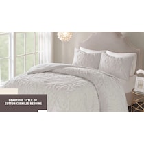 kimbra white taupe king california king bedding set   