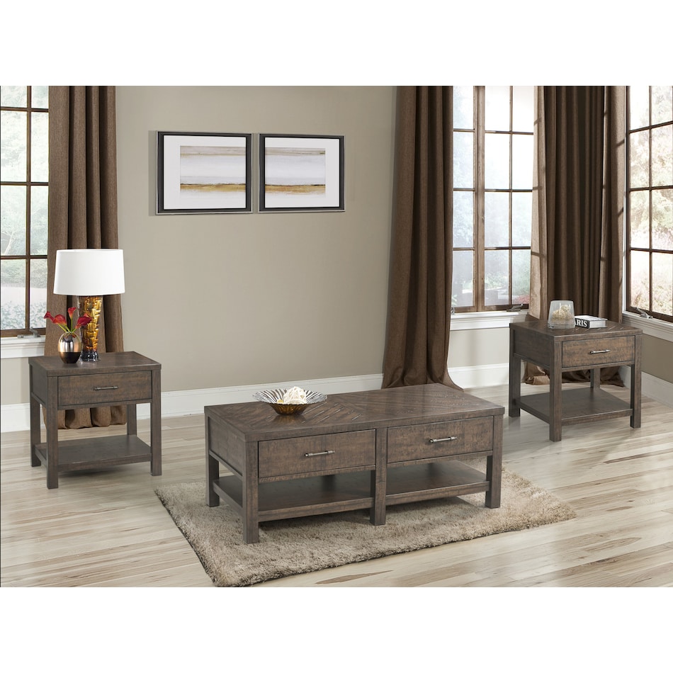 kingsbury dark brown end table   