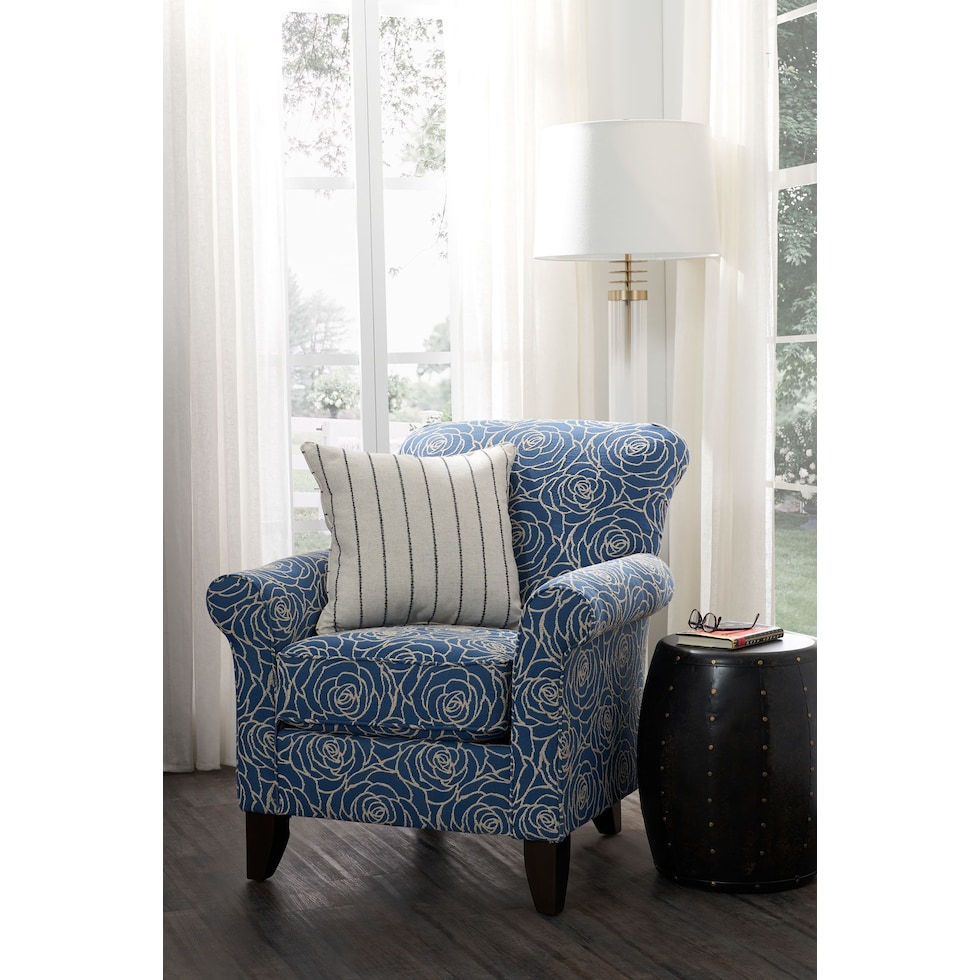 kingston blue accent chair   
