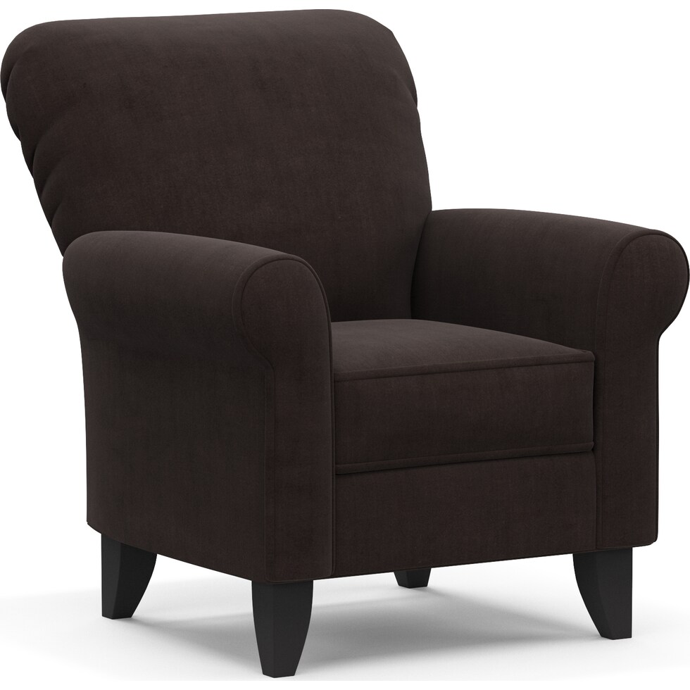 kingston dark brown accent chair   