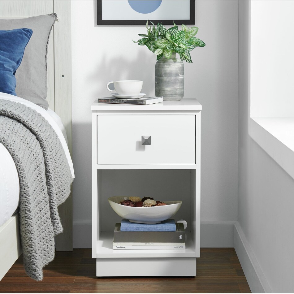 kinsler white side table   