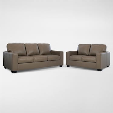 Broyhill Kintaro Leather Sofa and Loveseat