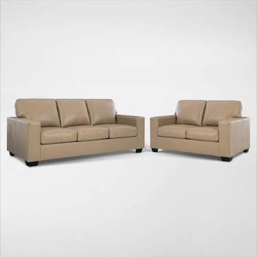 Broyhill Kintaro Leather Sofa and Loveseat